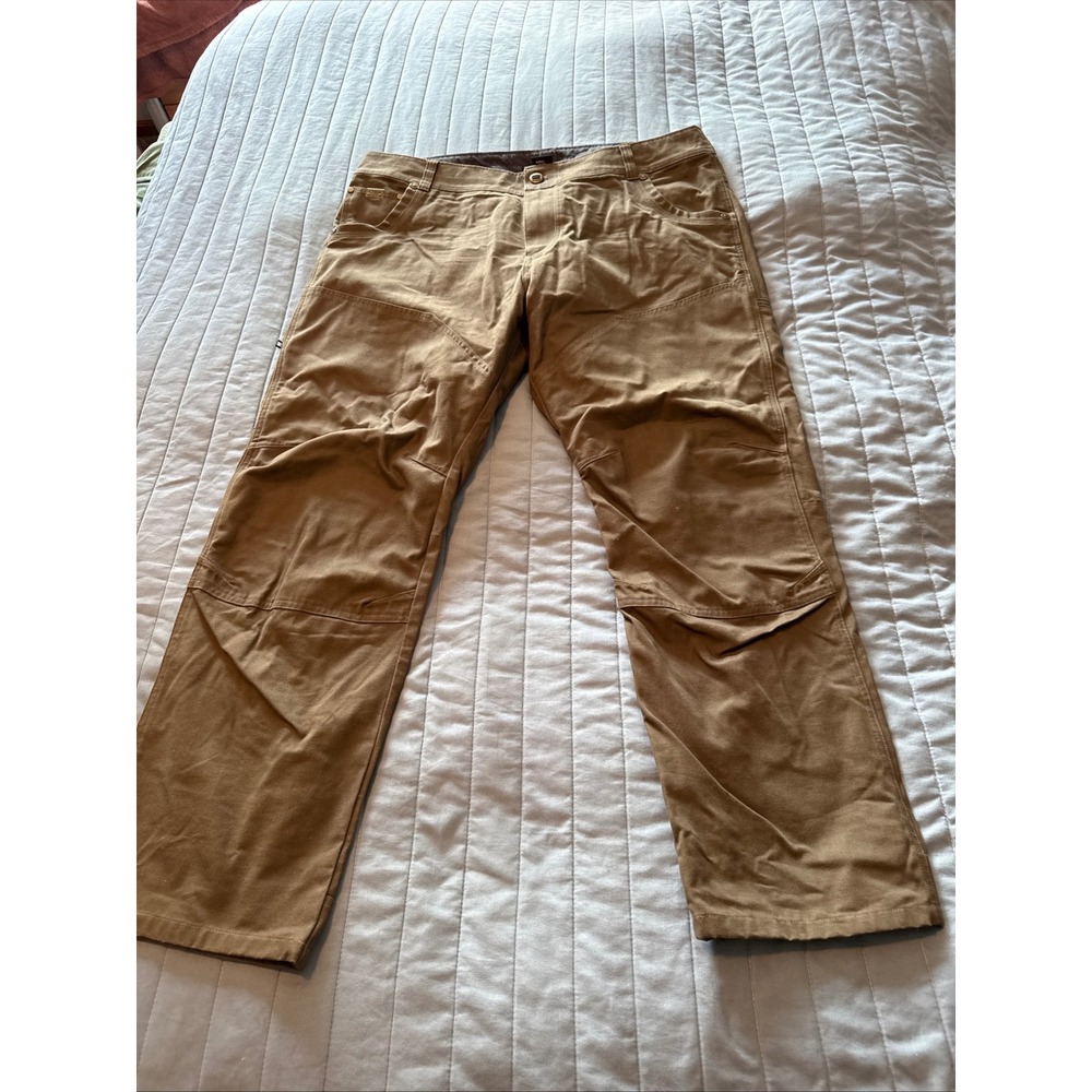 Kuhl Rydr Pants Mens 40x30 Brown Canvas Articulated Knee Work Hiking Trousers